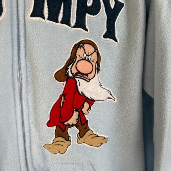 Y2K Disney Vintage Grumpy Fleece Hoodie Sweatshirt Disneyworld Snow White XL - Picture 9 of 11